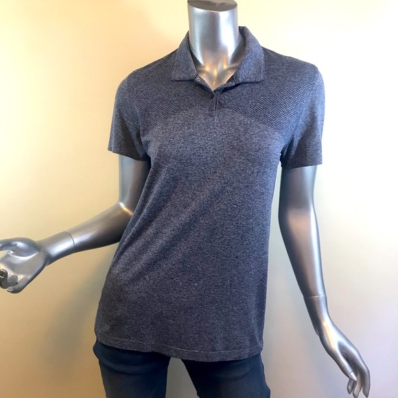 Slazenger Women's Medium Short Sleeve Top Active Polo Collared Shirt Grey Blue. - Picture 1 of 11